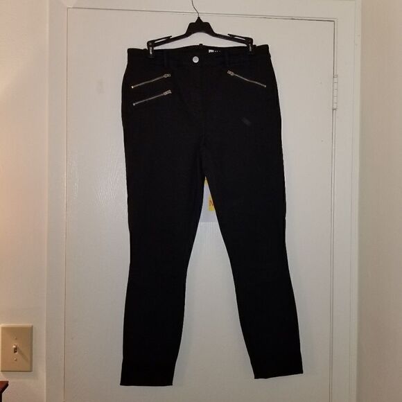 GAP STRETCH SKINNY BLACK JEANS WITH ZIPPERS - Picture 1 of 5